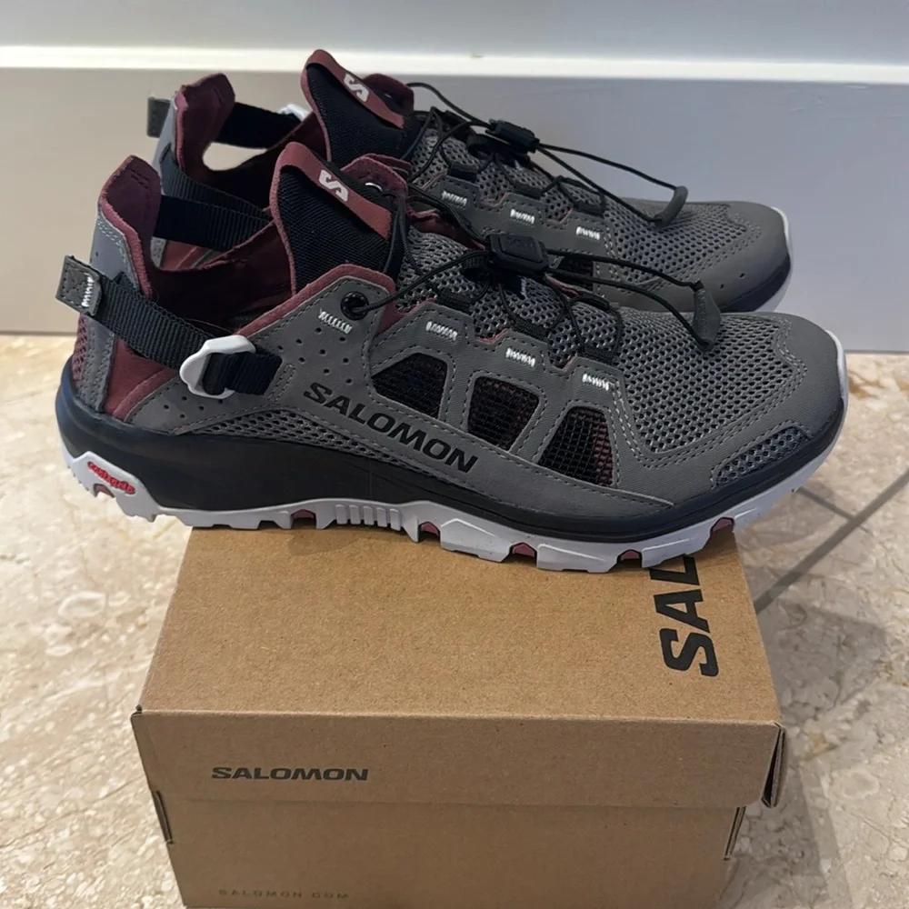 Salomon Gray and Black Athletic Shoes for Trail Running - Picture 3 of 13